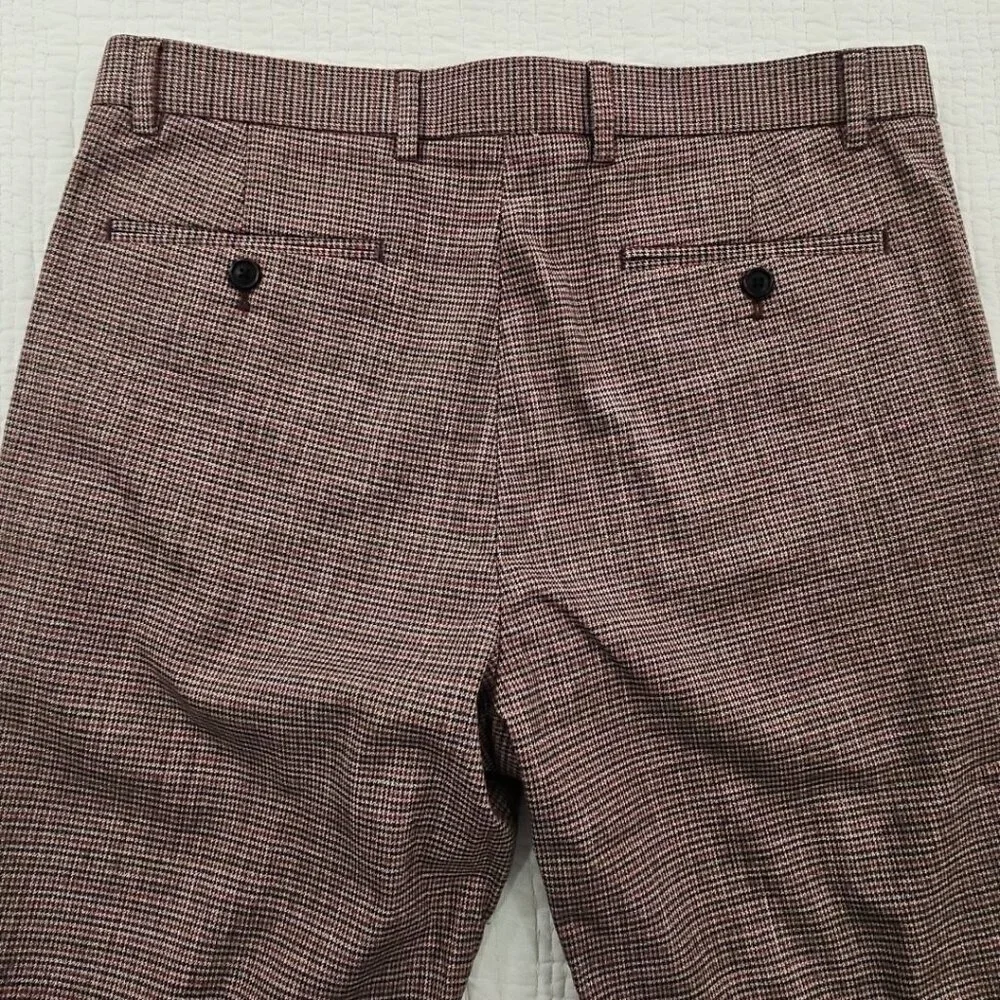 Tommy Hilfiger Performance Pants Men's 34x32 Red Black Houndstooth EUC‎ Luxury
